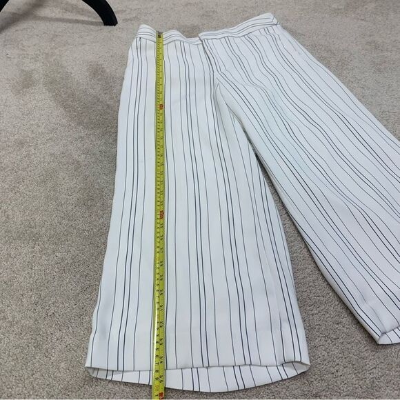 BANANA Republic tailored performance white black pinstriped culottes pants Sz 8 - Picture 6 of 8